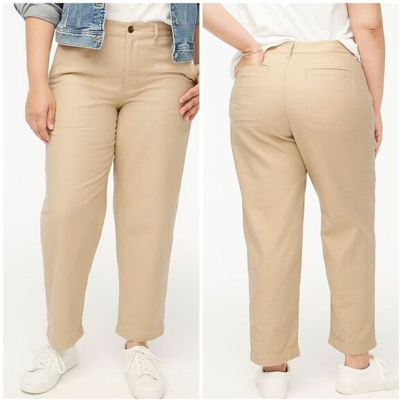 J. Crew Cotton Camp Pant size 14 Light Khaki - Picture 1 of 10